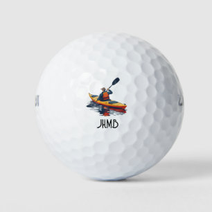 Kayaking Boat Water Sport  Monogram Art Golf Balls
