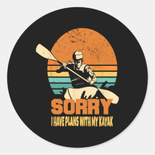 Kayaking Boating Kayaker Apparel Kayak Lovers Surf Classic Round Sticker