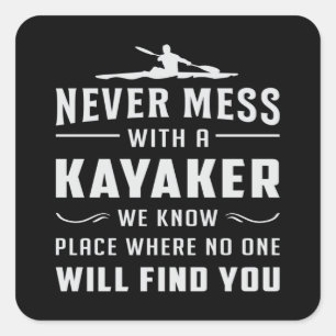 Kayaking Canoe Kayak Canoeing Paddle Funny Gift Square Sticker