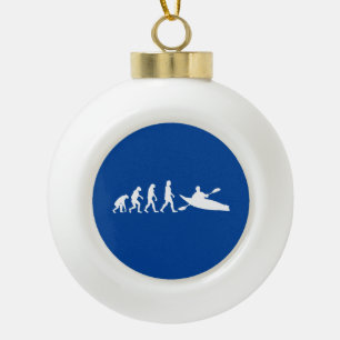 Kayaking Canoeing Evolution Ceramic Ball Christmas Ornament