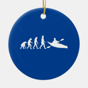 Kayaking Canoeing Evolution Ceramic Ornament