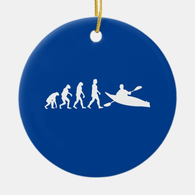 Kayaking Canoeing Evolution Ceramic Ornament (Front)