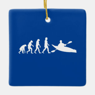 Kayaking Canoeing Evolution Ceramic Ornament