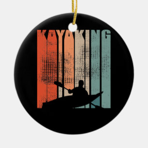 Kayaking Canoeing Retro Ceramic Ornament