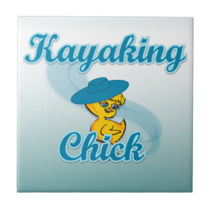 Kayaking Chick. #3 Tile