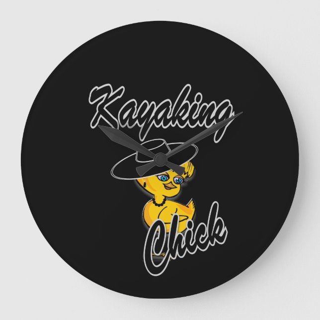 Kayaking Chick #4 Large Clock (Front)