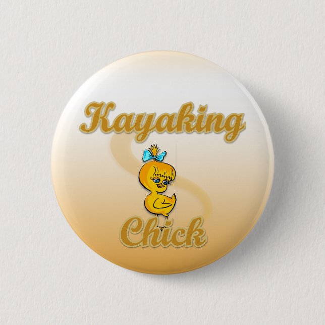 Kayaking Chick 6 Cm Round Badge (Front)