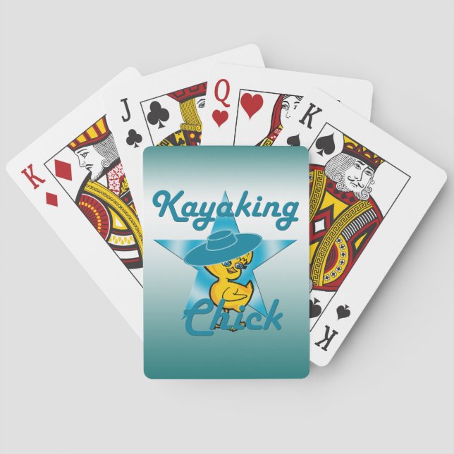 Kayaking Chick #7 Playing Cards (Back)
