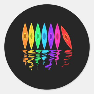Kayaking Colourful Kayaks For Kayak Trip Boating T Classic Round Sticker