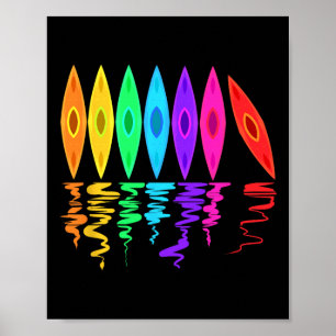 Kayaking Colourful Kayaks For Kayak Trip Boating T Poster
