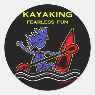 Kayaking Fearless Fun Classic Round Sticker