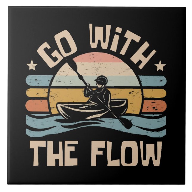 kayaking-funny ceramic tile (Front)