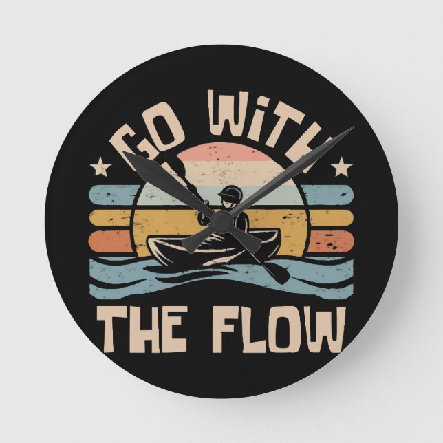 kayaking-funny round clock (Front)