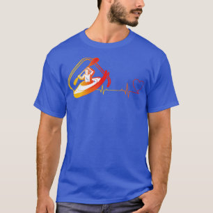Kayaking Heartbeat Love retro vintage sunrise for T-Shirt