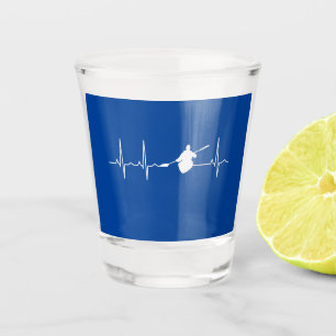 Kayaking Heartbeat Shot Glass