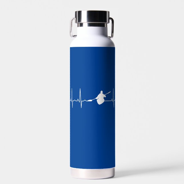 Kayaking Heartbeat Water Bottle (Front)