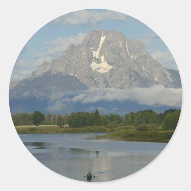 Kayaking in Grand Teton National Park Classic Round Sticker (Front)