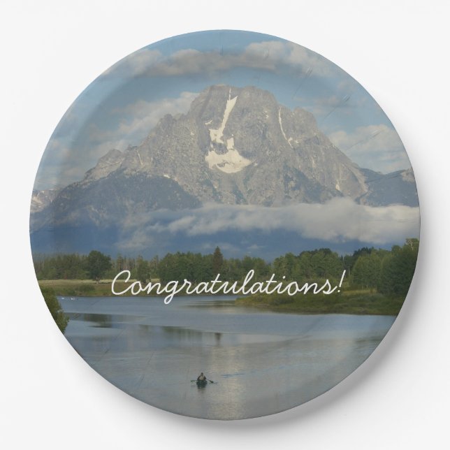 Kayaking in Grand Teton National Park Paper Plate (Front)