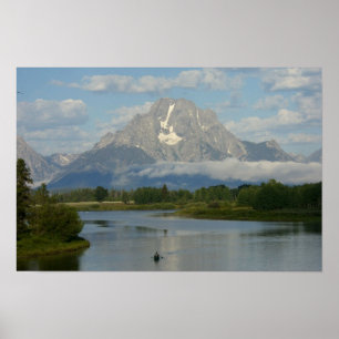 Kayaking in Grand Teton National Park Poster