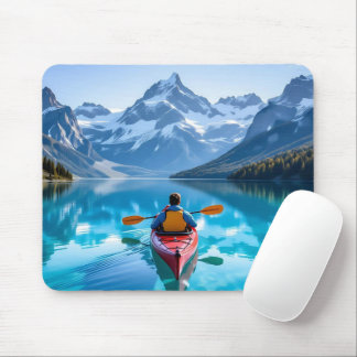 Kayaking in Mountains Mouse Pad