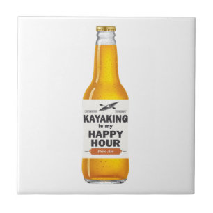 Kayaking Is My Happy Hour Ceramic Tile