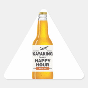 Kayaking Is My Happy Hour Triangle Sticker