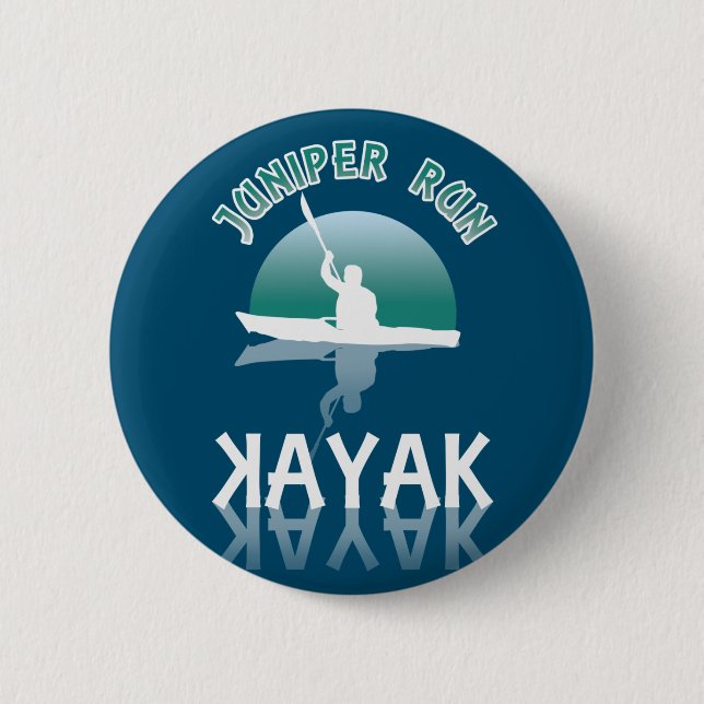 Kayaking Juniper Run - Kayak 6 Cm Round Badge (Front)