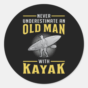 Kayaking Kayak Canoe Paddle Canoeing Funny Gift Classic Round Sticker