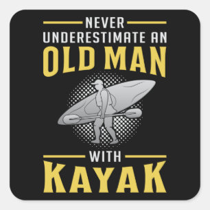 Kayaking Kayak Canoe Paddle Canoeing Funny Gift Square Sticker