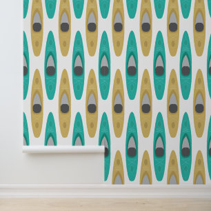 Kayaking Kayak Canoes Pattern Wallpaper