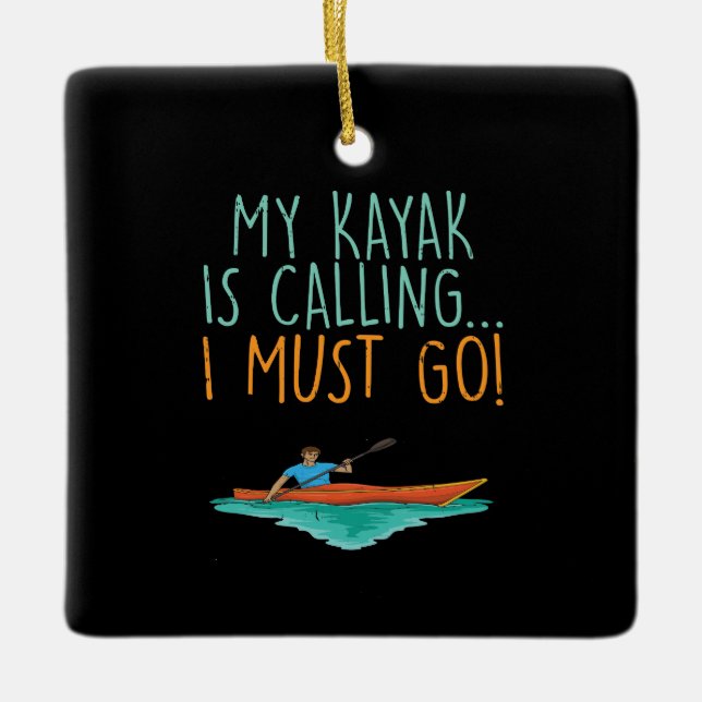 Kayaking Kayak Gift Ceramic Ornament (Front)