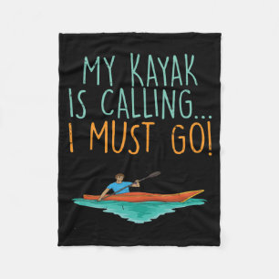 Kayaking Kayak Gift Fleece Blanket