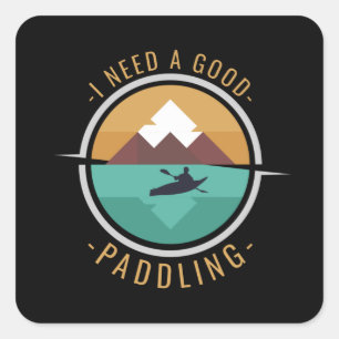Kayaking Kayak Paddling Square Sticker