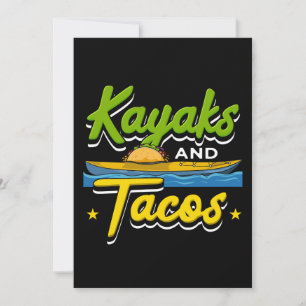 Kayaking - Kayaks and Tacos Funny Kayaking Invitation