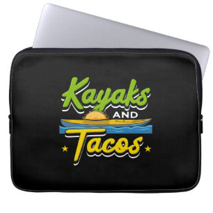 Kayaking - Kayaks and Tacos Funny Kayaking Laptop Sleeve