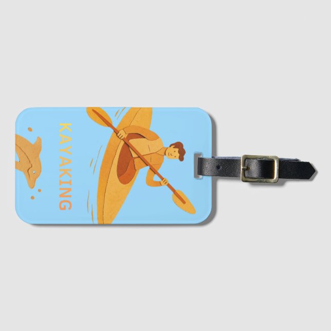 Kayaking Luggage Tag (Front Horizontal)