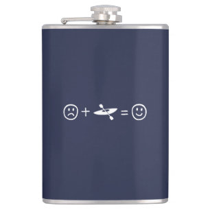 Kayaking Makes You Happy Hip Flask