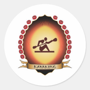 Kayaking Mandorla Classic Round Sticker