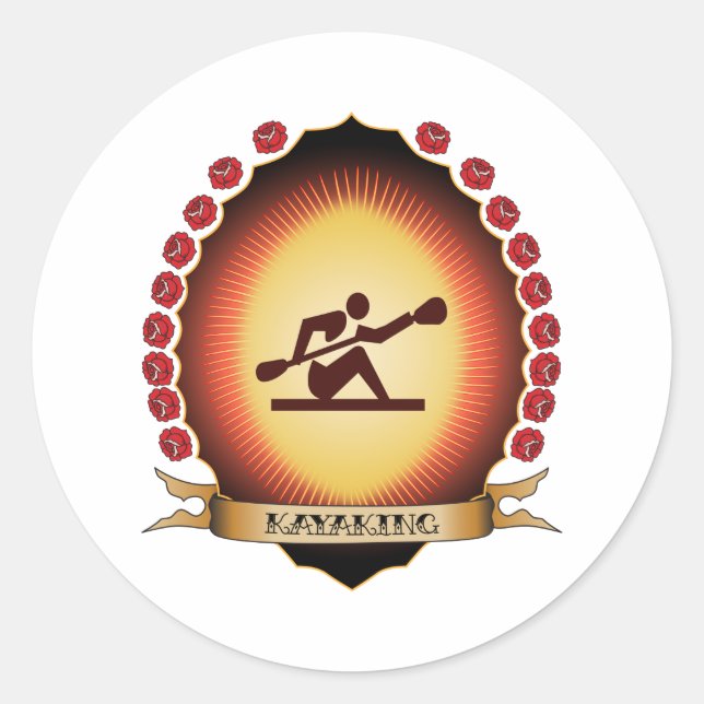 Kayaking Mandorla Classic Round Sticker (Front)