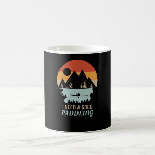 Kayaking Mountains Retro Coffee Mug