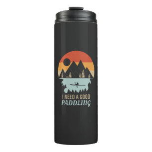 Kayaking Mountains Retro Thermal Tumbler
