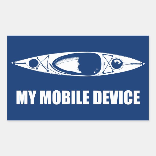 Kayaking, My Mobile Device Rectangular Sticker (Front)