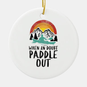 Kayaking Nature Retro Ceramic Ornament