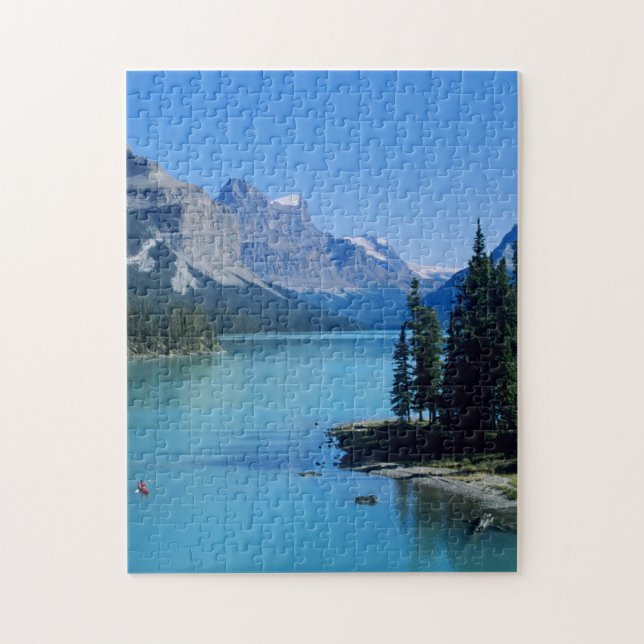 Kayaking on Maligne Lake at Spirit Island Jigsaw Puzzle (Vertical)