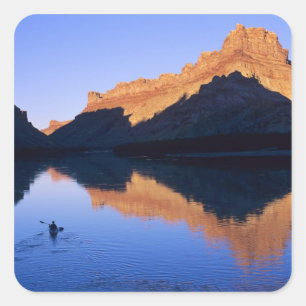 Kayaking on the Colorado River in Spanish Square Sticker