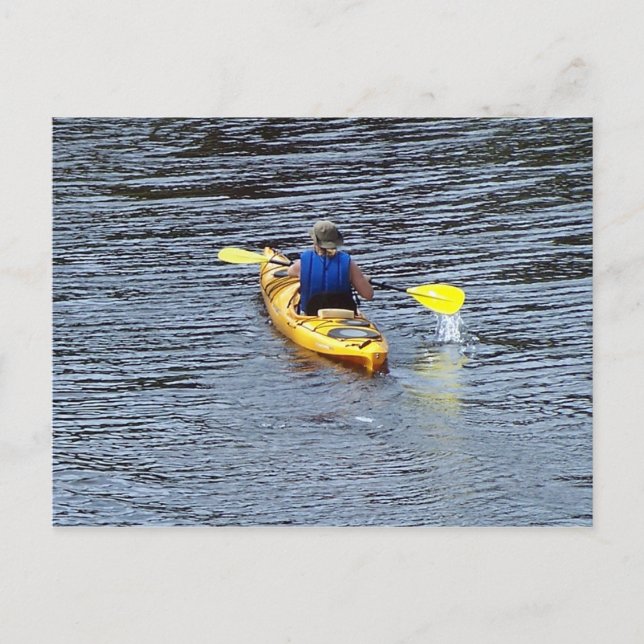 Kayaking on the river postcard (Front)