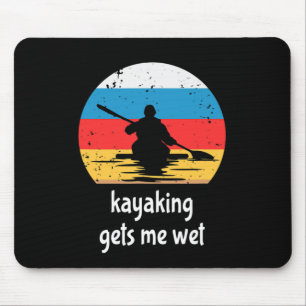 Kayaking Paddling Boating Retro Vintage Kayak  Mouse Pad