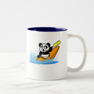 Kayaking Panda Two-Tone Coffee Mug