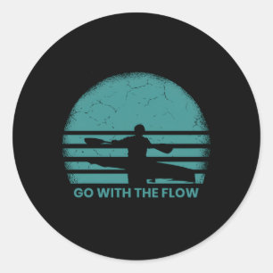 Kayaking River Kayak Kayaker Classic Round Sticker