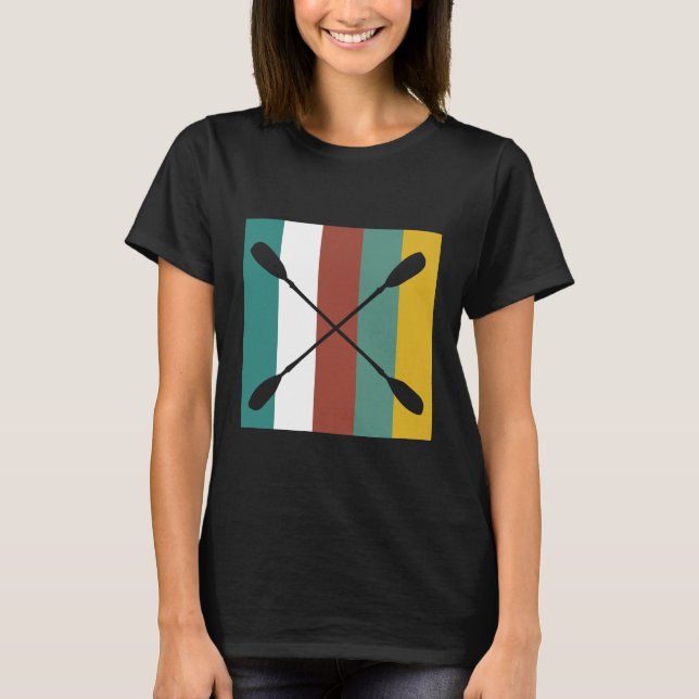 Kayaking Rowing Retro Colours T-Shirt (Front)